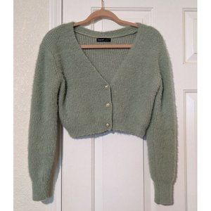 Pearl Button Up Fuzzy Cardigan Sweater